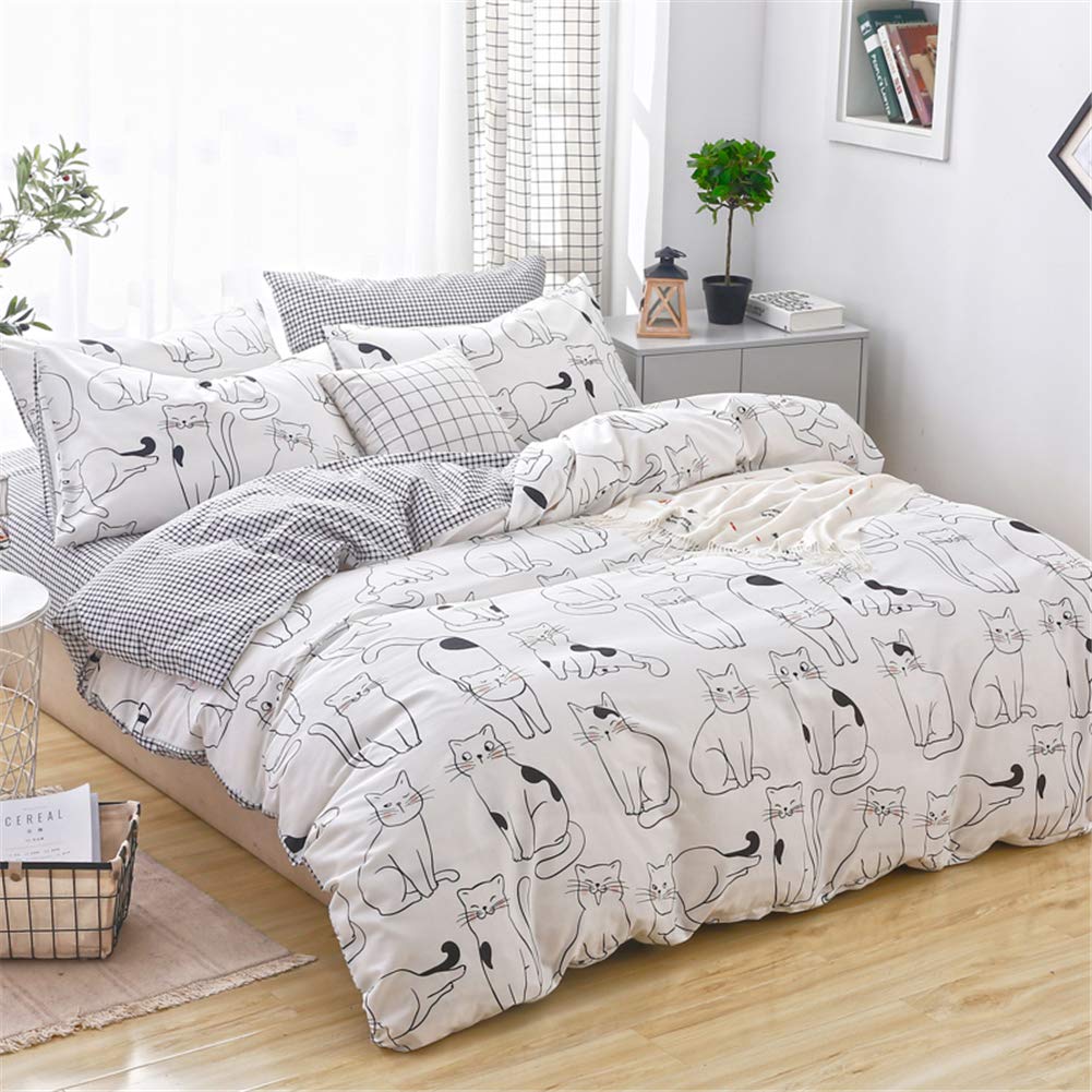 Amazon｜LAYENJOY 猫布団カバーセット ツイン、100%コットン寝具、様々